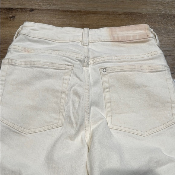 &DENIM Size 26 White Wide Leg Flare Jeans with Frayed Hem - Picture 11 of 13